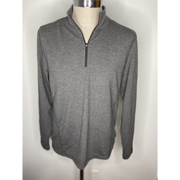 Orvis Mens Grey 1/4 Zip Size M Pull Over Shirt Knit Fishing Hiking - Picture 1 of 5